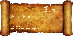Buro Ádám névjegykártya